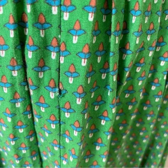 Vintage Bohemian Printed Floral Fit and Flare Strapless Cotton Dress Sequins - Picture 11 of 16